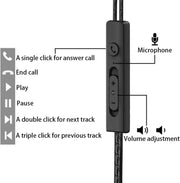 Yatloml 3 Pack Earphones, Wired In-Ear Headphones Earphones with Microphone and Volume Control, Noise Isolating and Deep Bass, Lightweight 3.5 Mm Earbuds Compatible with Iphone, Ipad, Android