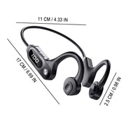 V30 Bone Conduction Wireless Earphone Bluetooth 5.3 Sports Headphone with LED Display Ear-Hanging Headset for Running Exercising