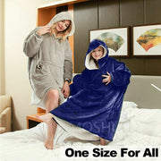 Hooded Snuggle Blanket Super Soft Oodie Winter Warm Wearable Hoodie Robe Comfort