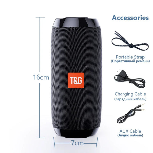 TG117 Portable Bluetooth Speaker Outdoor Wireless Woofer Free Call /FM/TF Card/Usb Flash Drive Connect Mobile Phone/Tablet/Tv