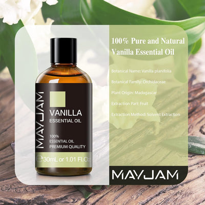 Vanilla Essential Oils 30ML, Vanilla Oil for Diffuser, Humidifier, DIY, Home, Wardrobes