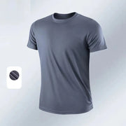 NO LOGO Men'S Quick Dry Short Sleeve Gym Running Moisture Wicking round Neck T-Shirt Training Exercise Gym Sport Shirt Tops