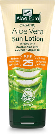 Aloe Pura, Organic Aloe Vera Sun Lotion SPF 50, Natural, Vegetarian, Cruelty Free, Paraben & SLS Free, Long-Lasting Shield, Maximum Protection, 200Ml