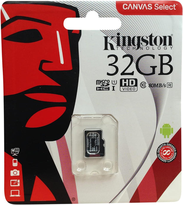 Original Kingston Technology 16GB/32GB/64GB/128GB Mini Genuine Micro SD Memory Card for Tablet, Mobile, Black (Adapter Only)