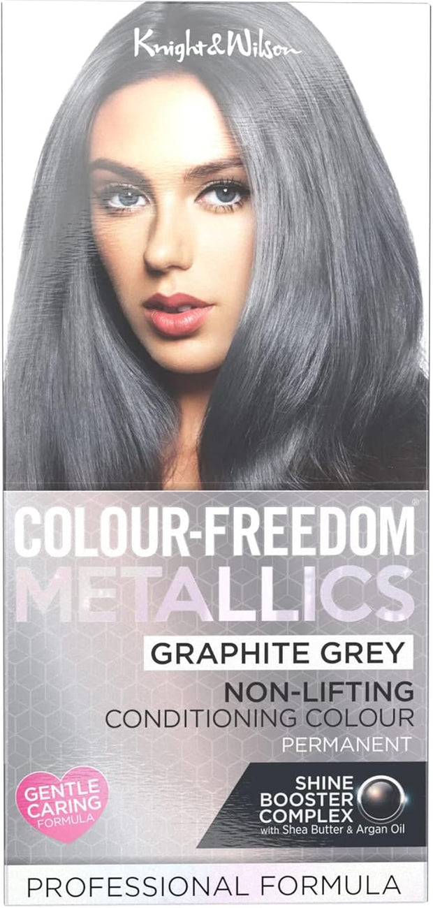Colour Freedom Metallic Permanent Silver Violet Conditioning Hair Dye. Infused with Shea Butter and Argan Oil for Ultra Glossy Conditioned Hair. 100% Grey Coverage. by Knight & Wilson.