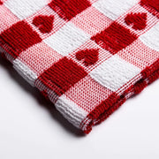 Heart Tea Towels X 2 Red Hearts Shaped Cotton Kitchen Super Absorbent Cloths