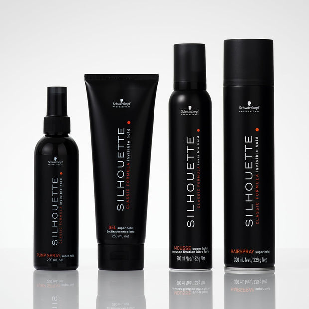 Silhouette Super Hold Hair Mousse for Hair Styling without Overburdening Strong Invisible Long Lasting Hold Quick Drying Non Sticky Super Shine 200 Ml