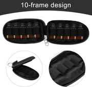 Canvas Essential Oil Case 10 Shots Essential Oil Travel Bag, Portable Keychain Organising Bag 2ML Nail Polish Storage for Men and Women(Black)
