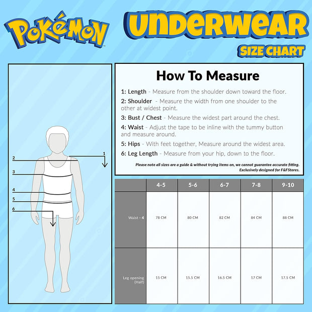 Pokemon Boys Briefs, Comfortable Cotton Breathable Underwear Pack of 5 Kids Underpants
