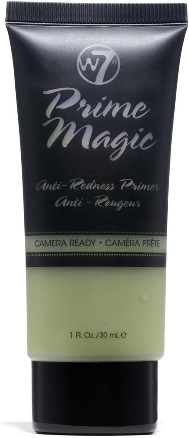 W7 Prime Magic Anti-Redness Face Primer - Green Colour Correcting Face Priming Formula - Vegan Makeup