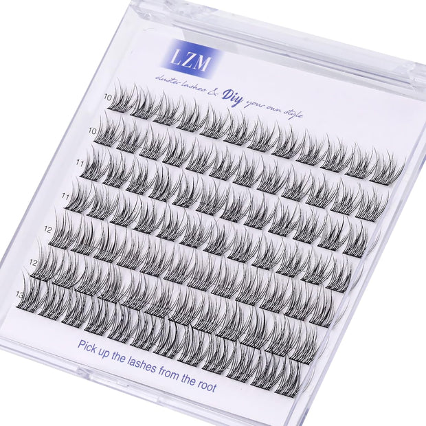 LZM Wispy Cluster Lashes -Lash Clusters 10-13Mm Individual Eyelashes C Curl Cluster Lashes Natural Lashes Individual Cluster Tatti Lashes Thin Band Individual Lashes Eyelash Clusters