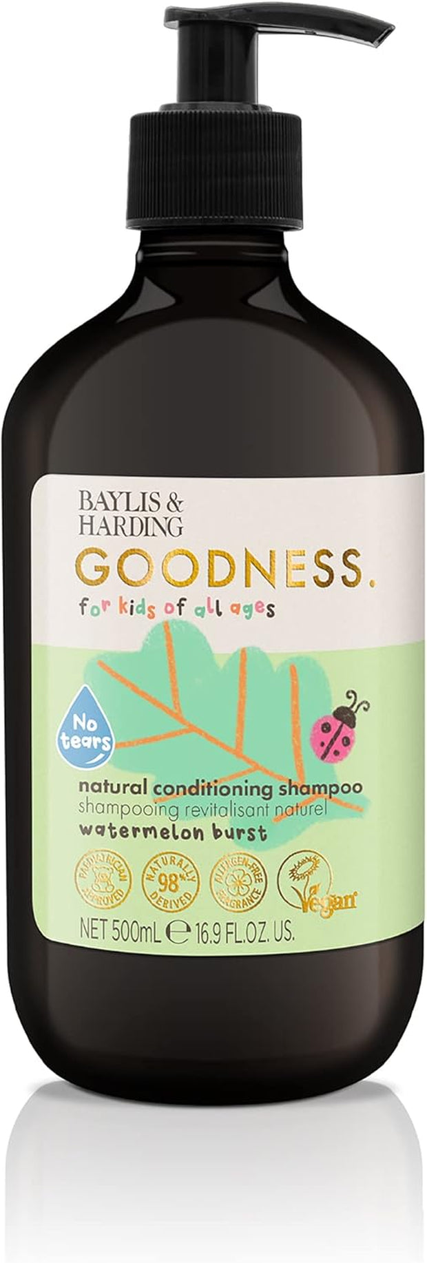 Goodness Kids Watermelon Burst No Tears Natural Conditioning Shampoo, 500 Ml (Pack of 3) - Vegan Friendly