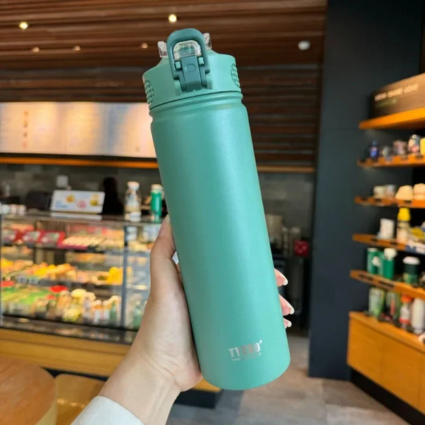 600ML/750ML Tyeso Thermos Bottle with Straw Stainless Steel Vacuum Flask Insulated Water Bottle Travel Cup Mug Termica