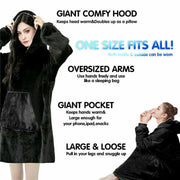 Hooded Snuggle Blanket Super Soft Oodie Winter Warm Wearable Hoodie Robe Comfort