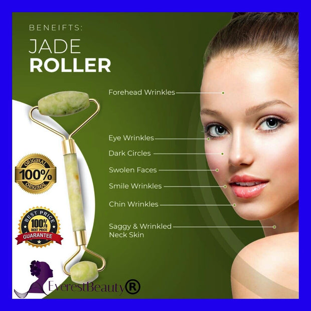 Jade Face Massage Roller Beauty Tool Facial Eye Neck Body anti Ageing Therapy