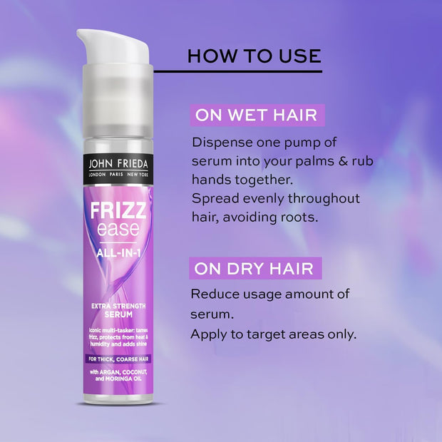 Frizz Ease All-In-1 Extra Strength Serum 50Ml for Thick Coarse Hair