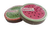 4 X Melon Coasters Kitchen Drinks Cork Party Coaster Green or Red Summer Melons