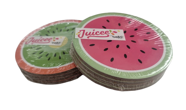 4 X Melon Coasters Kitchen Drinks Cork Party Coaster Green or Red Summer Melons