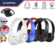 Wireless Bluetooth 5.1 Headphones Noise Cancelling Over-Ear Stereo Earphones UK