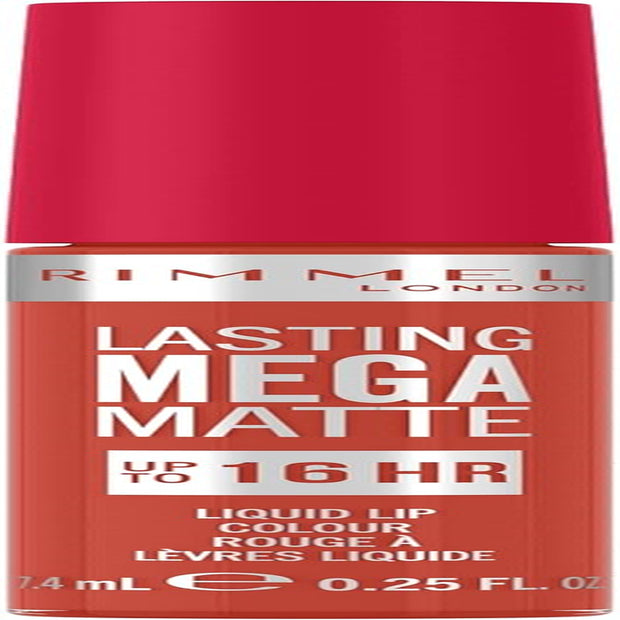Rimmel London Lasting Mega Matte Liquid Lipstick, Long-Lasting, Hydrating, Vegan Formula - 920 - Scarlet Flames, 7.4Ml