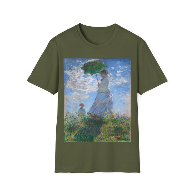 Woman with a Parasol - Madame Monet and Her Son_1875_Claude Monet  soft cotton shirt