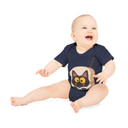 Baby Organic Short Sleeve Bodysuit - Cat loaf