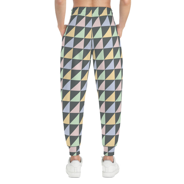 Unisex Athletic Joggers - Pastel triangles