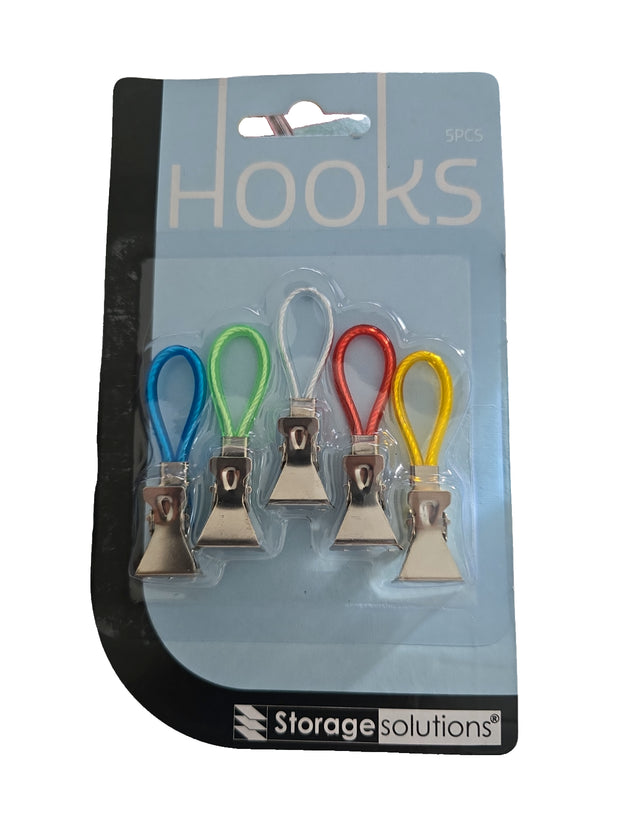 5 X Tea Towel Clips Hand Clip Hanging Hooks Hangers Loops Cloth Kitchen Cafe