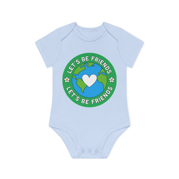 Baby Organic Short Sleeve Bodysuit - Let's be friends