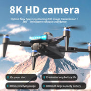 The New M12 RC Drone 8K Brushless Professional Edition Is Equipped with a Wide-Angle Three Tracking Camera with 12 Color Lights