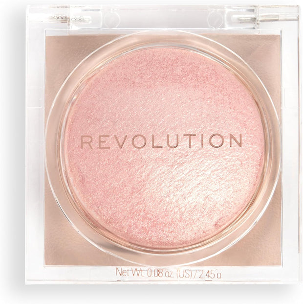 Makeup Revolution Beam Bright Highlighter, All over Face Glow, Powder to Liquid Formula, 5 Different Shades, Rose Lustre