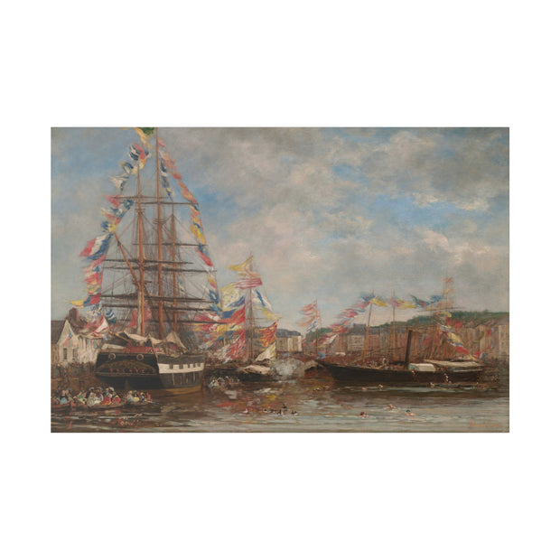 Festival in the Harbor of Honfleur, 1858, Eugene Boudin