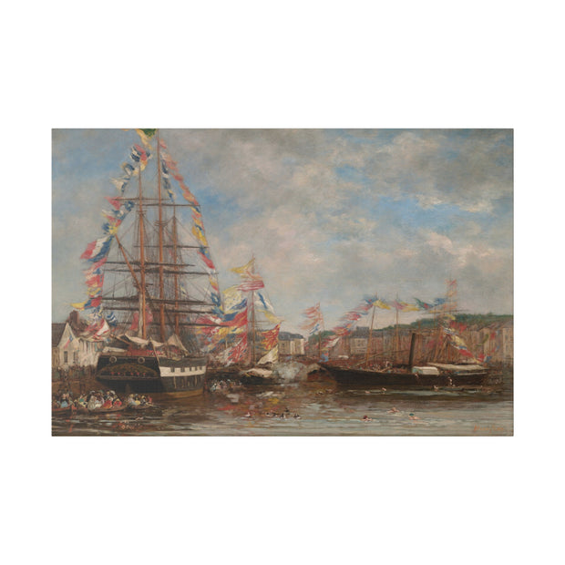 Festival in the Harbor of Honfleur, 1858, Eugene Boudin