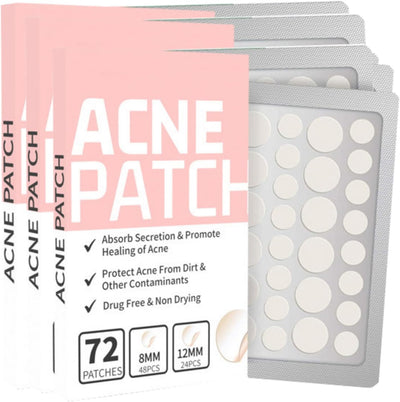 Transparent round Hydrocolloid Patches - 216 PCS Pimple Patche - Moisturizing Acne Patch - Hide and Protect Acne Areas - Gentle Ingredients Skin Friendly (12Mm&8Mm)