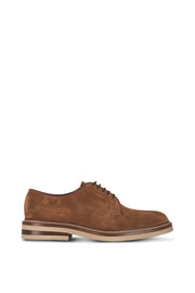Brunello Cucinelli Men's Light Brown Suede Lace-Up Dress Shoes