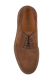 Brunello Cucinelli Men's Light Brown Suede Lace-Up Dress Shoes