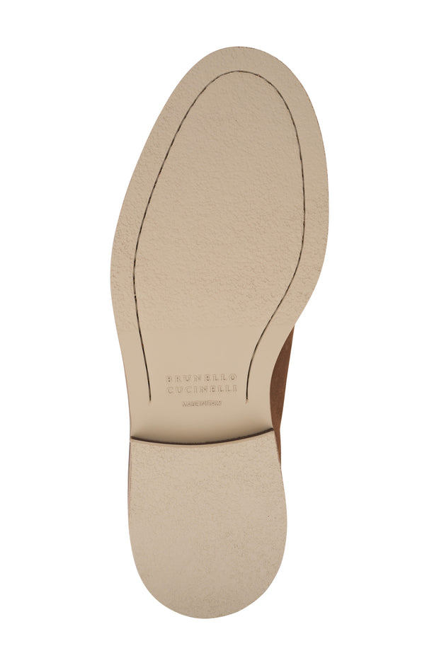 Brunello Cucinelli Men's Light Brown Suede Lace-Up Dress Shoes
