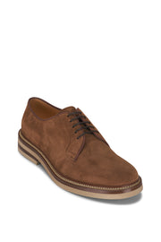 Brunello Cucinelli Men's Light Brown Suede Lace-Up Dress Shoes