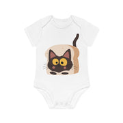 Baby Organic Short Sleeve Bodysuit - Cat loaf