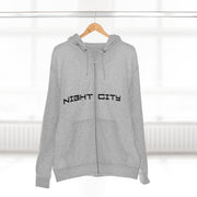 Cyberpunk style city skyline zip hoodie