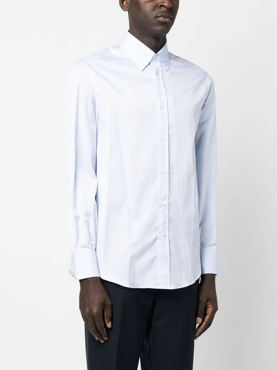 Brunello Cucinelli Men's Blue Cotton Sport Shirt | Casual Luxury Button-Up