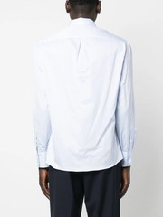 Brunello Cucinelli Men's Blue Cotton Sport Shirt | Casual Luxury Button-Up