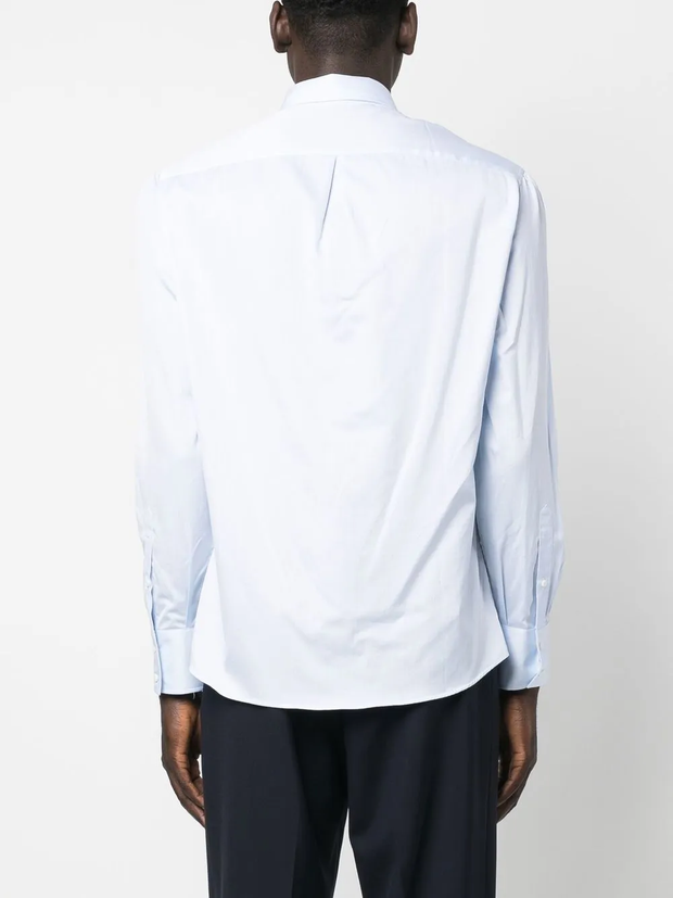 Brunello Cucinelli Men's Blue Cotton Sport Shirt | Casual Luxury Button-Up