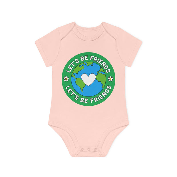 Baby Organic Short Sleeve Bodysuit - Let's be friends