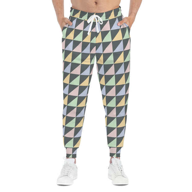 Unisex Athletic Joggers - Pastel triangles