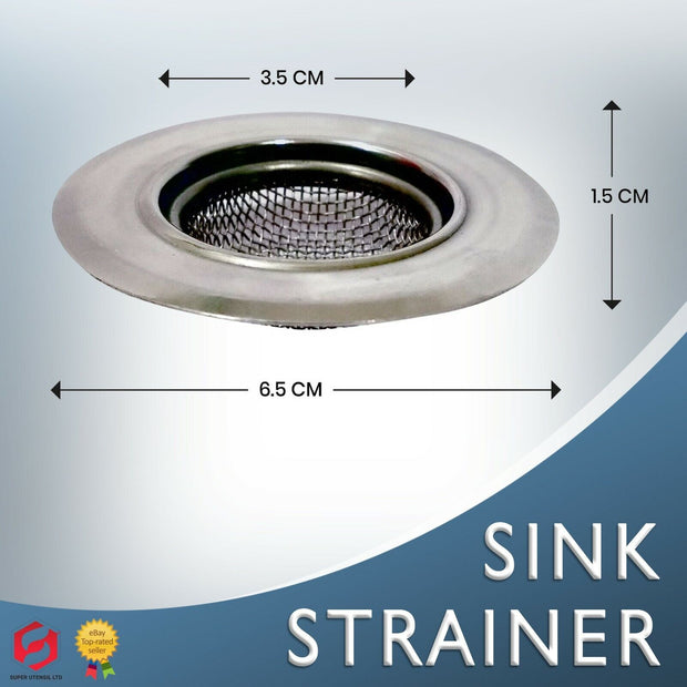 STAINLESS STEEL SINK BATH PLUG HOLE STRAINER DRAINER BASIN HAIR TRAP COVER