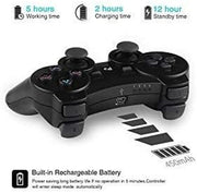 JAMSWALL Controller for Ps3, Wireless Bluetooth Controller Gamepad Joystick, Double Vibrating Controller for P-3 with Charger Cable Cord Thump Grips