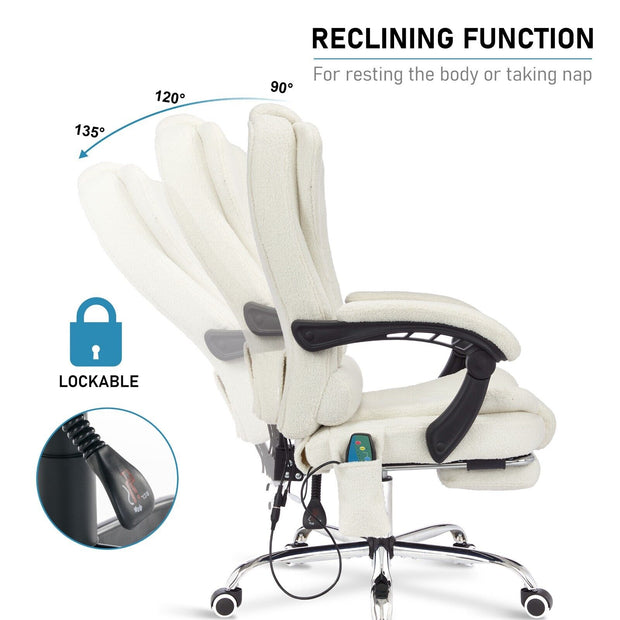 Massage Office Chair Gaming Computer Desk Swivel Recliner Chair Leather Footrest