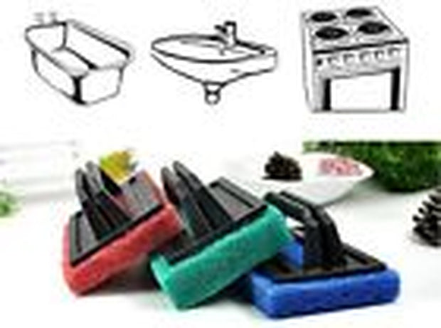 Cleaning Brush Household Handheld Lightweight Sponge Scrubber Bathroom Kitchen
