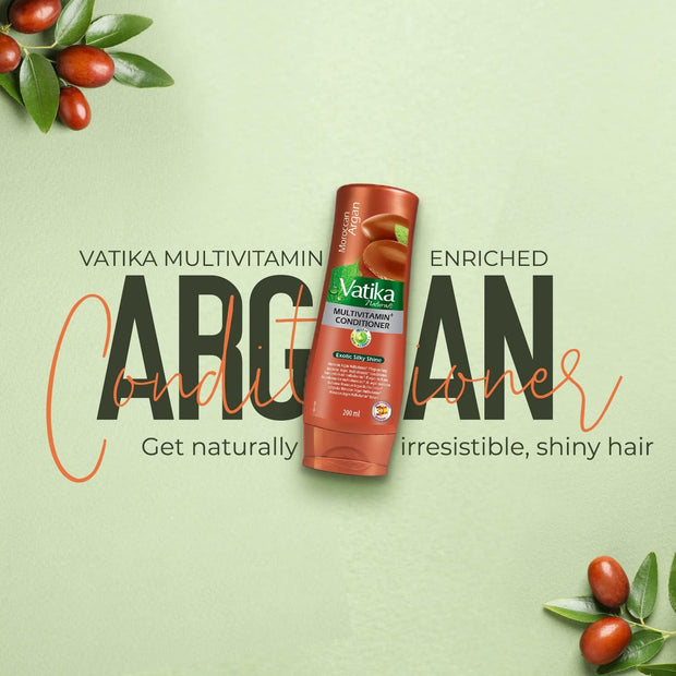 Multivitamin Enriched Argan Conditioner 200Ml | the Goodness of Argan Oil & Soybean Oil | Blended with Vital Multivitamins | for Naturally Soft, Shiny Hair, (Pack of 1)